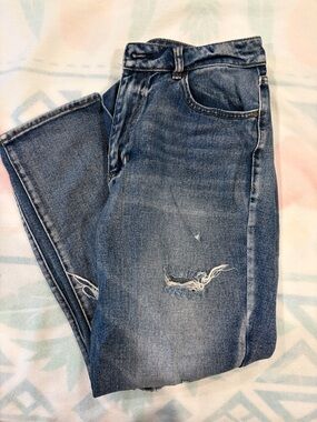 PacSun Blue Straight Leg Distressed Jeans